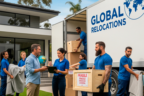 Equipo de PTY Relocation Express trabajando