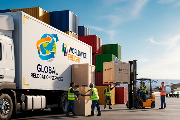 Camión de mudanzas en una ciudad de Panamá